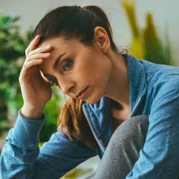 woman stressed at home