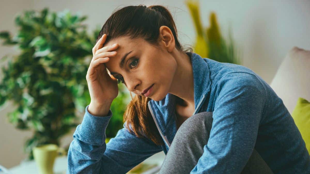 woman stressed at home
