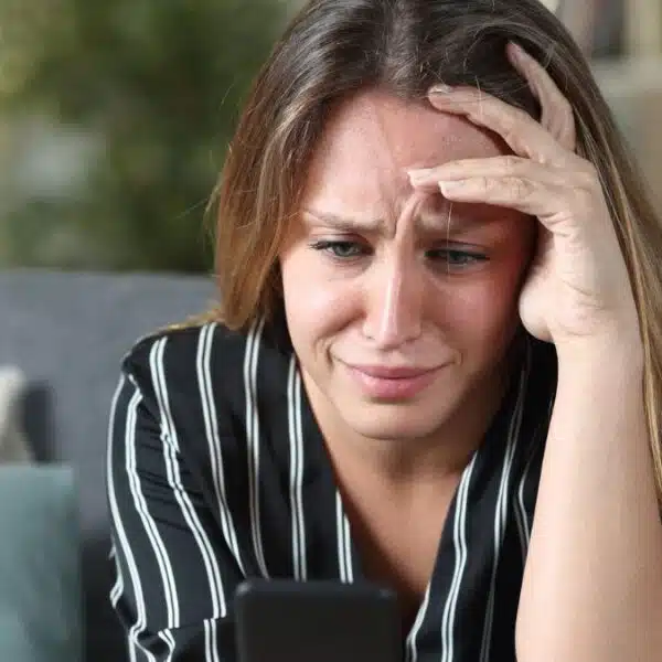 woman upset crying