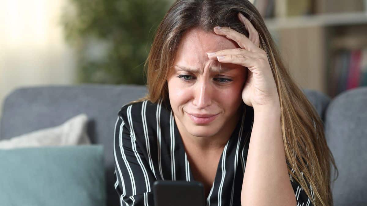 woman upset crying