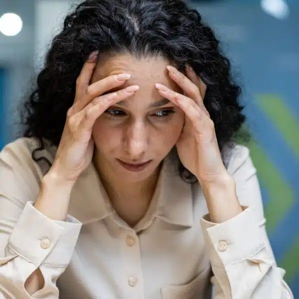 woman working worried stress