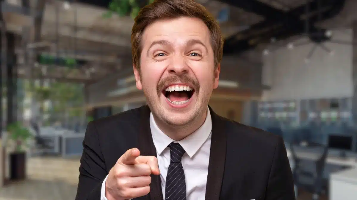 man laughing