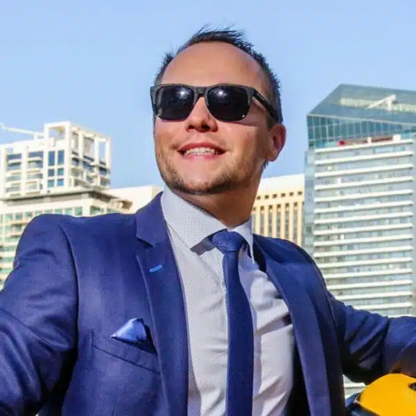 man suit sunglasses