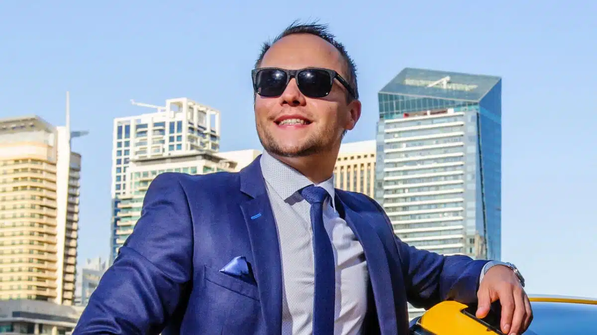 man suit sunglasses