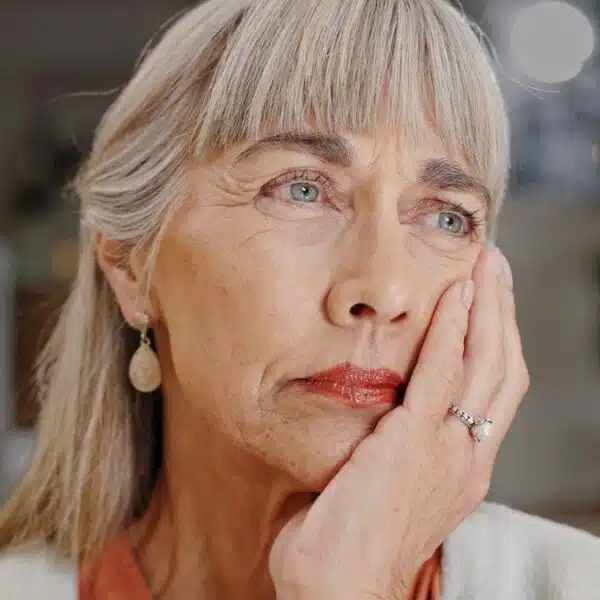 senior woman worried