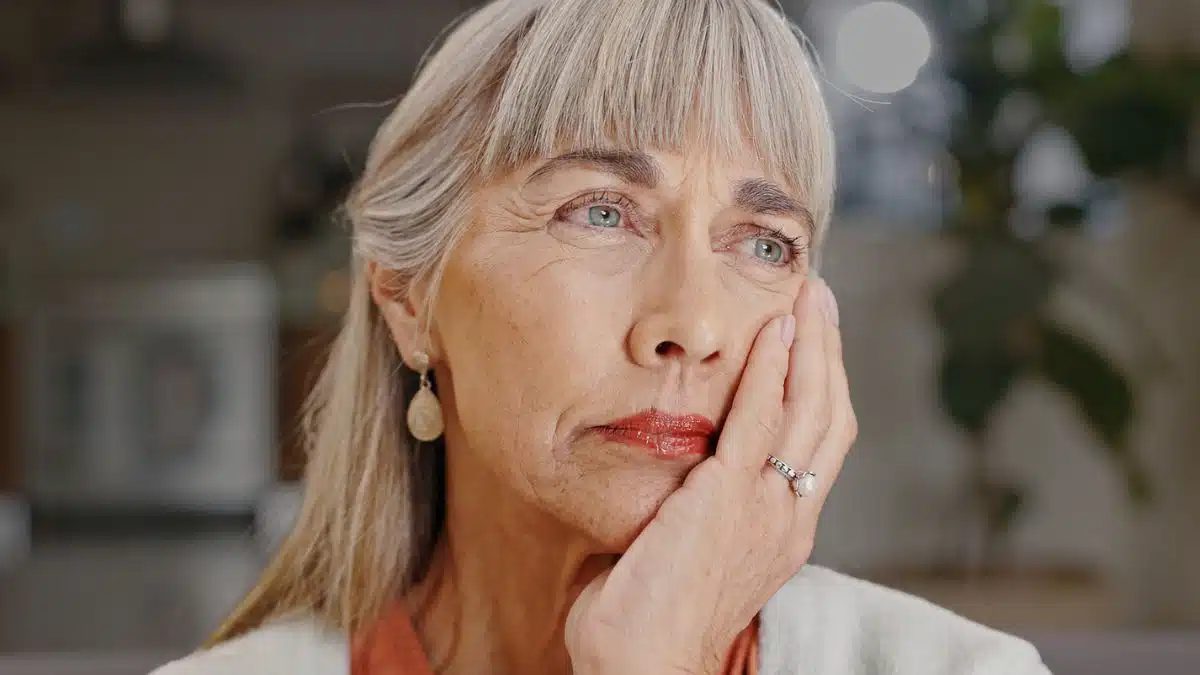 senior woman worried