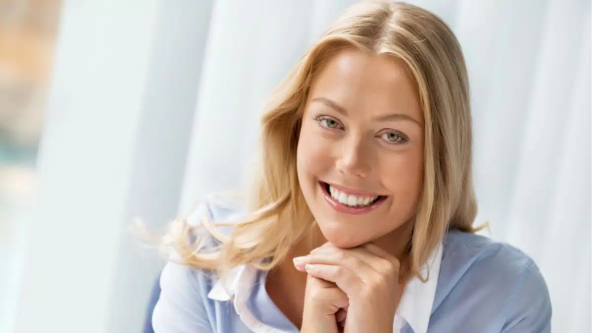 woman blonde giddy