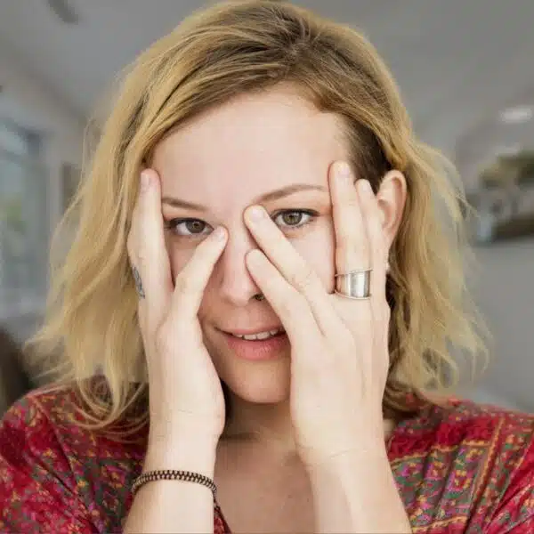 woman shy at home
