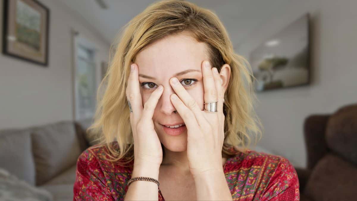 woman shy at home