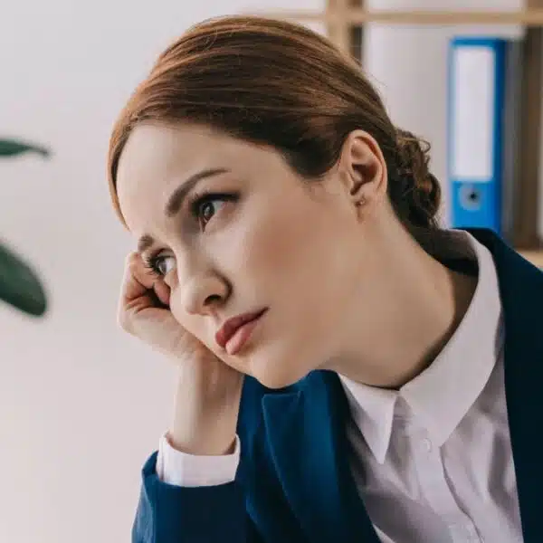 woman tired at work