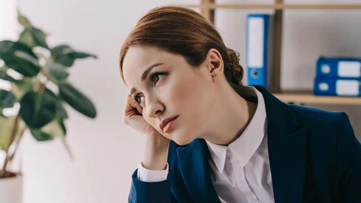 woman tired at work