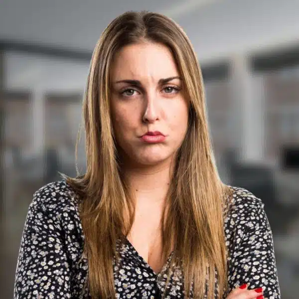 woman upset in the office