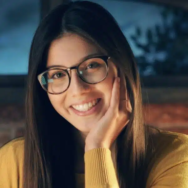 working late woman glasses