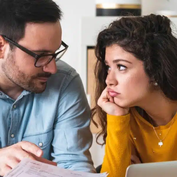 Couple reviewing their finances