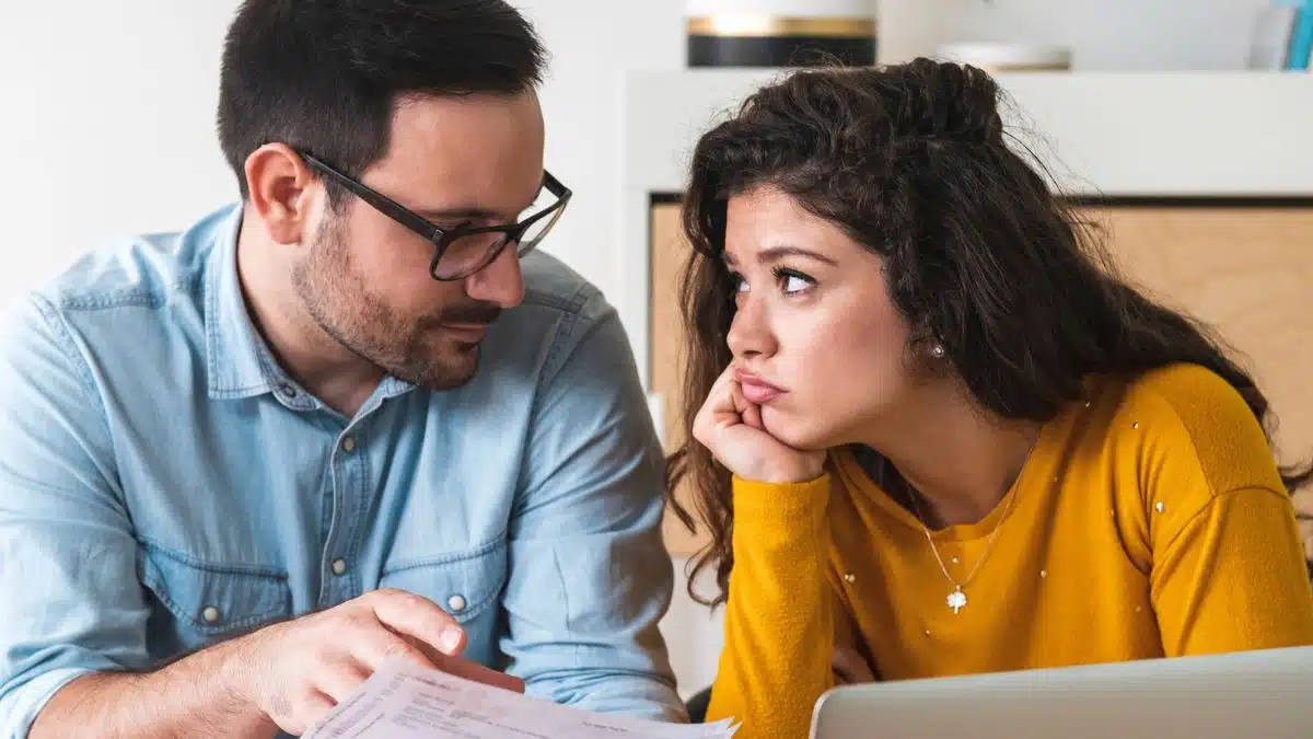 Couple reviewing their finances
