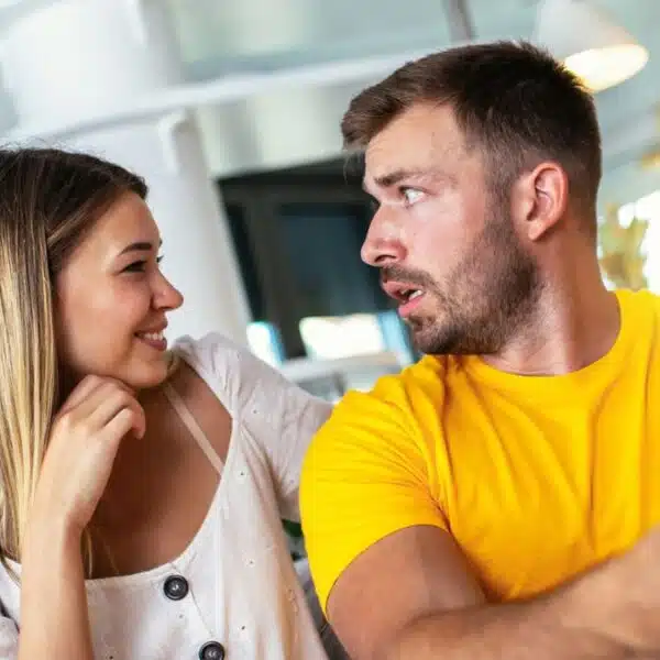 Couple reviewing their spending habits