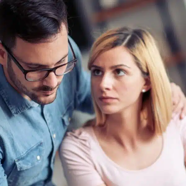 Couple working on a budget together