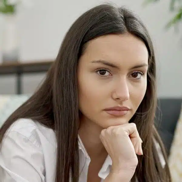 Woman worried about her financial problems