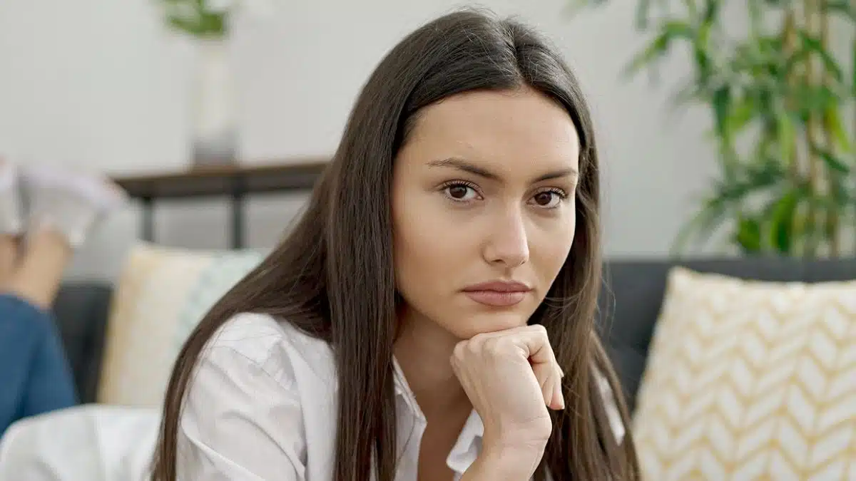 Woman worried about her financial problems