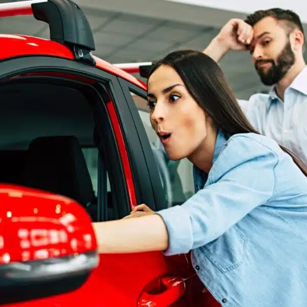 couple buying a car