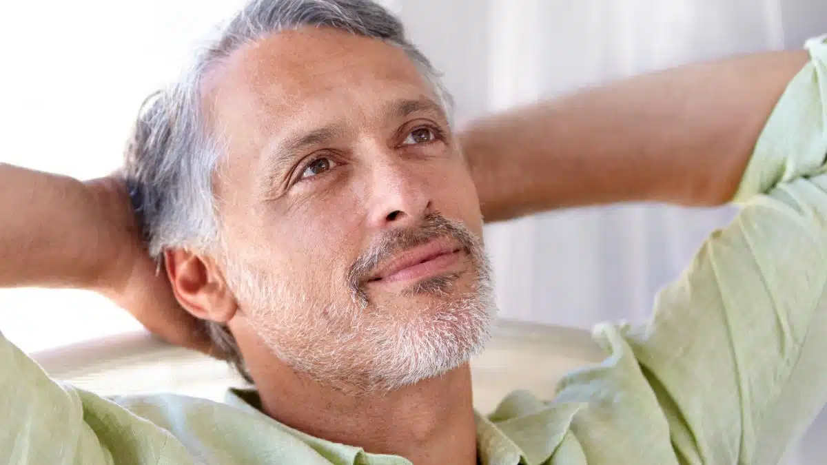 mature man relaxing