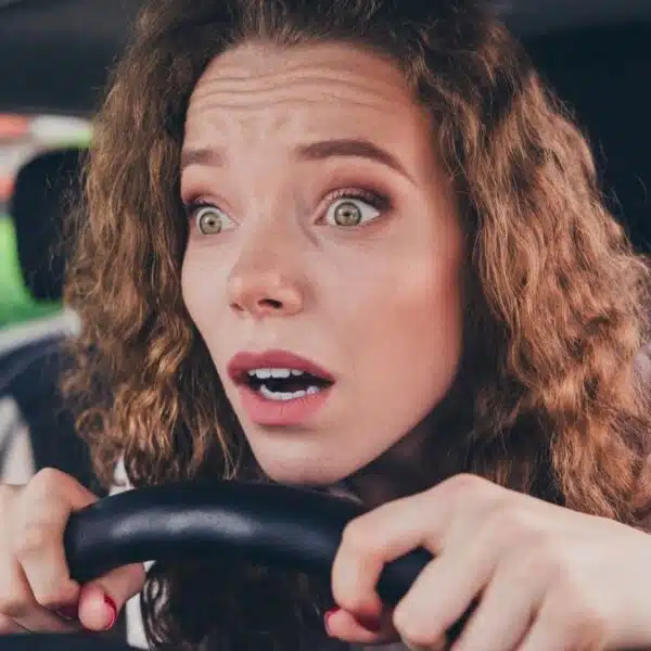 woman driving a car