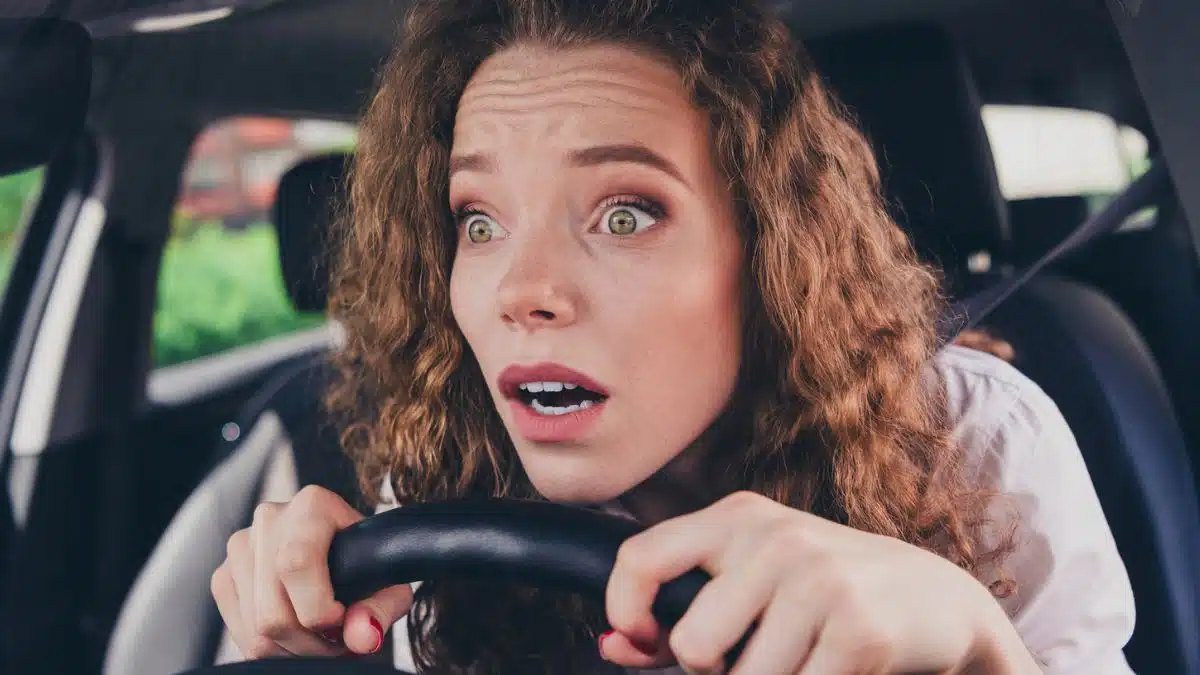 woman driving a car