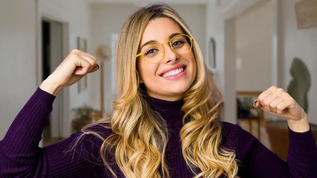 woman glasses happy