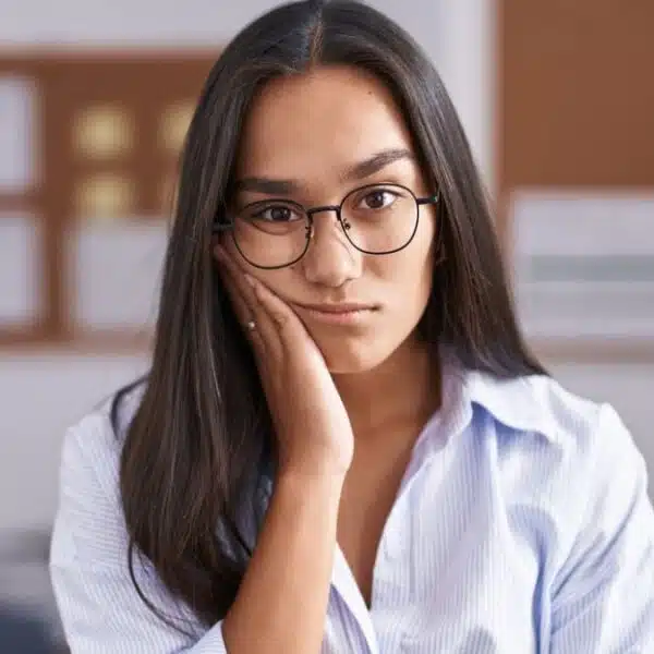 woman sad at her job