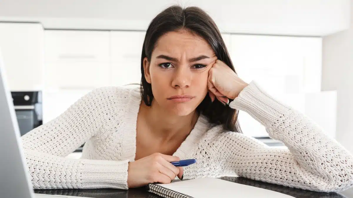 woman upset confused