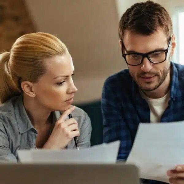 Couple reviewing their credit card statement