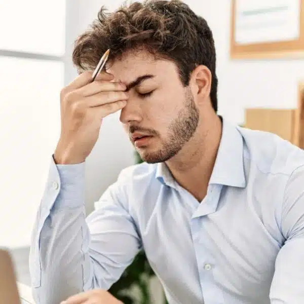 Employer feeling stressed at his job