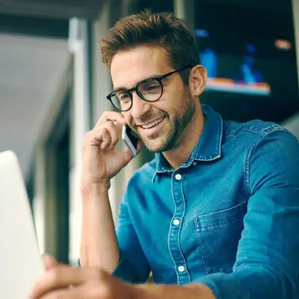 Man networking with other businesses