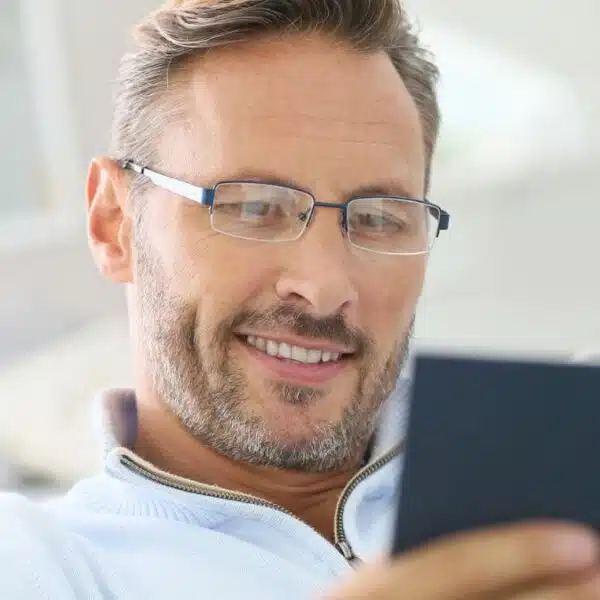 Man reading a financial book