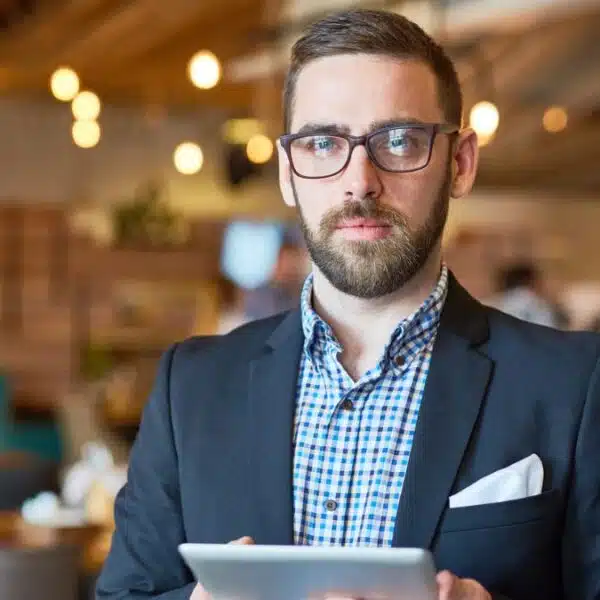 Man taking time to solve problems