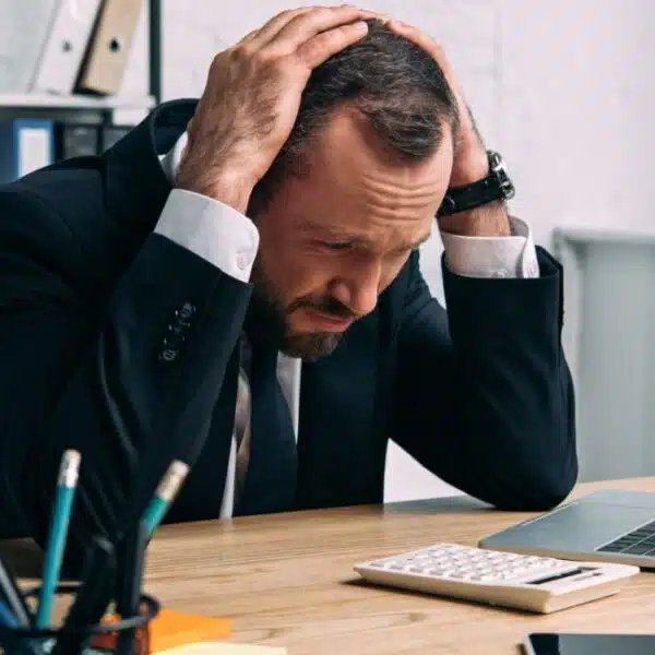 Man unhappy about his bank account