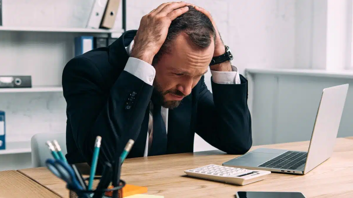 Man unhappy about his bank account