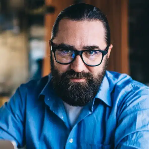 Successful man reaching financial milestones