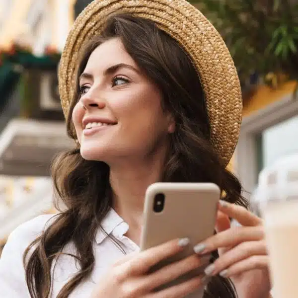Woman checking her online bank account