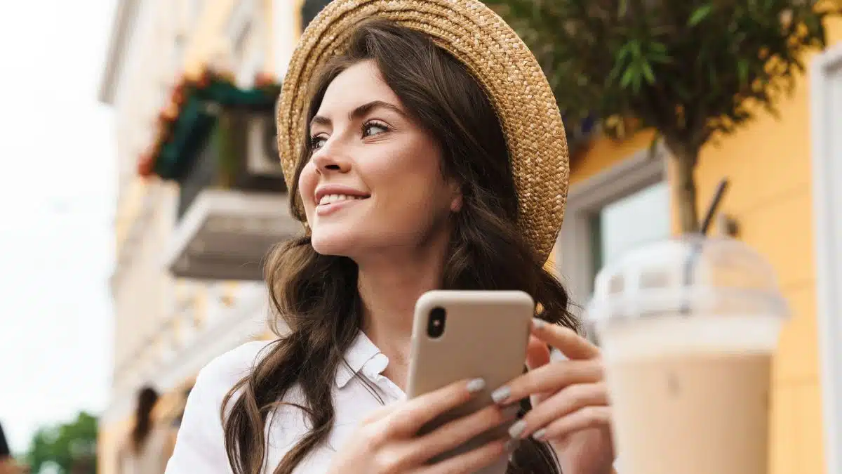 Woman checking her online bank account