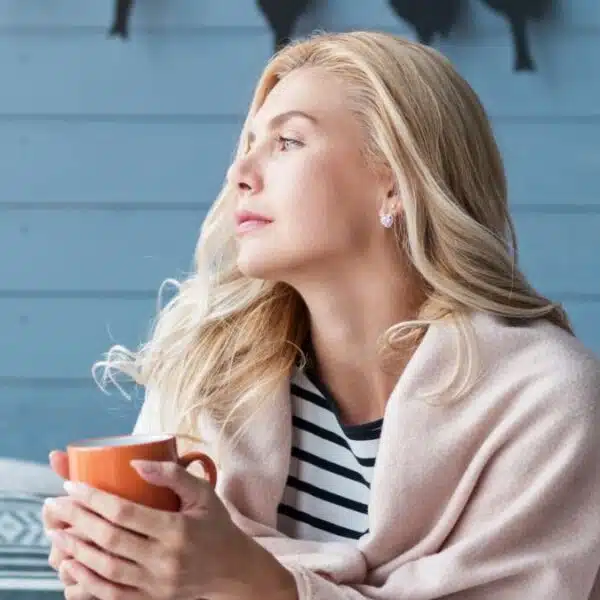 Woman enjoying her coffee on the weekend