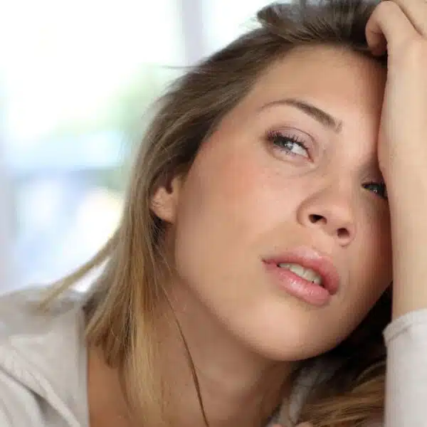 Woman exhausted by her finances