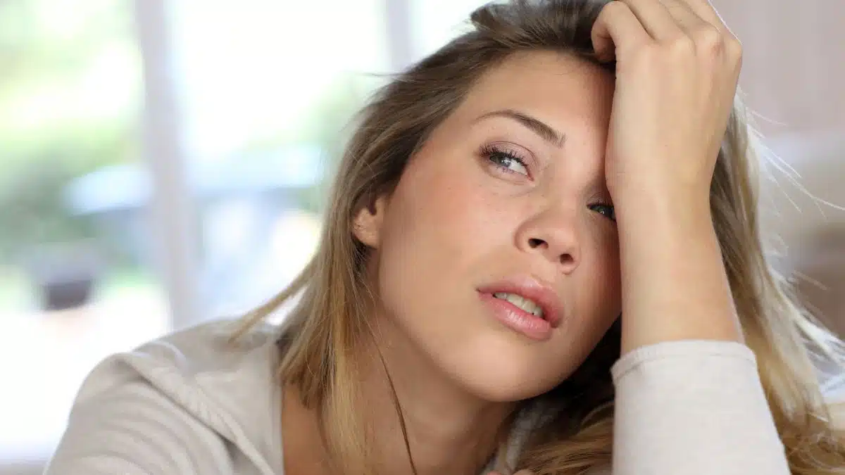 Woman exhausted by her finances