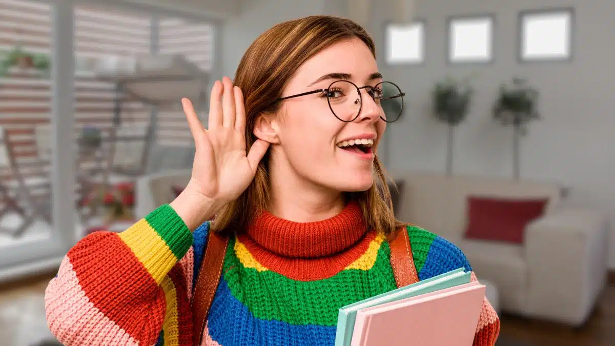Woman listening for clues about money