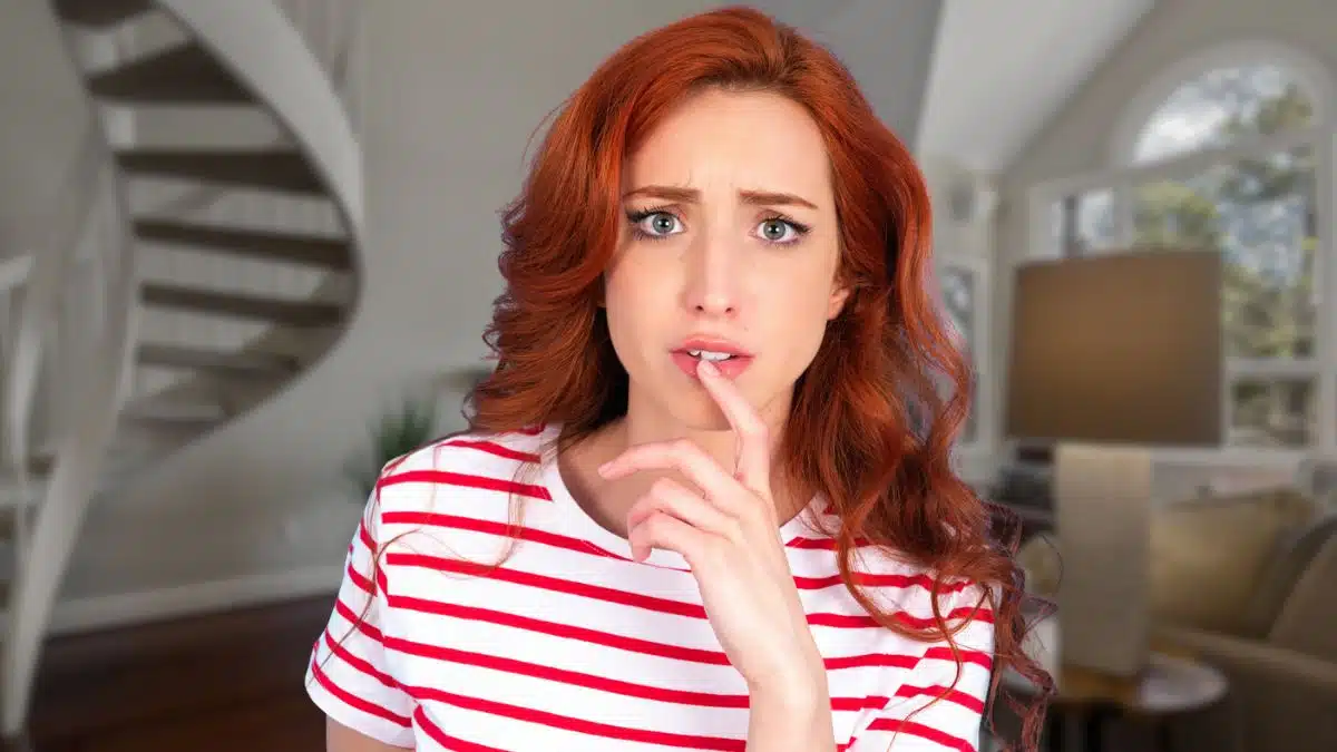 Woman rethinking her financial situation
