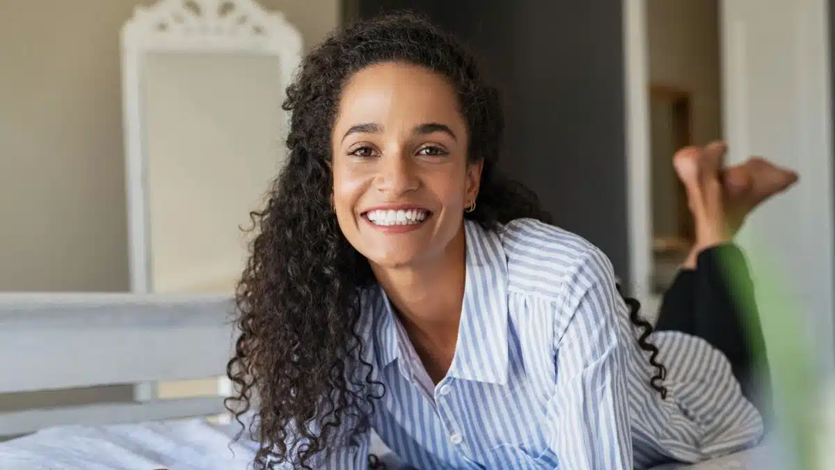 Woman taking a break from her work day
