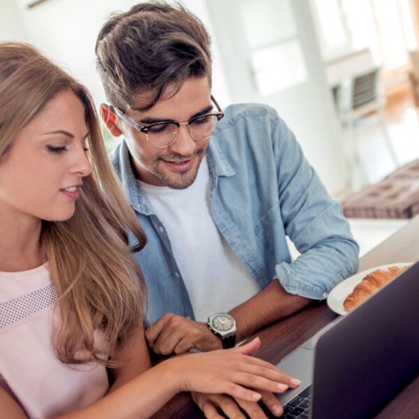 couple looking a budget