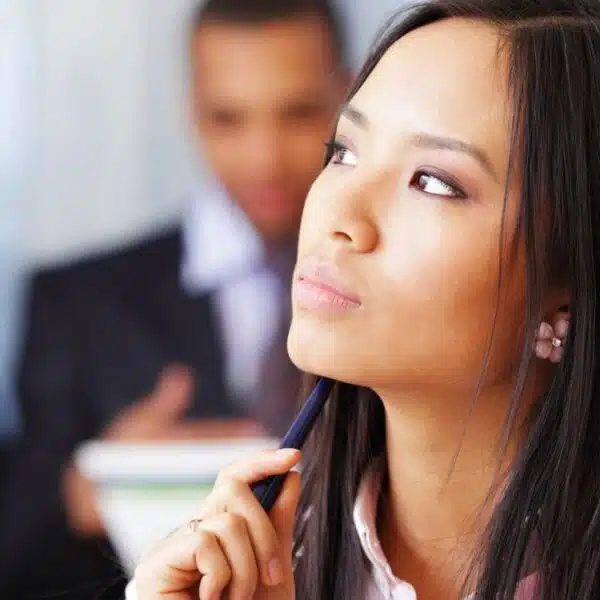 girl working in office