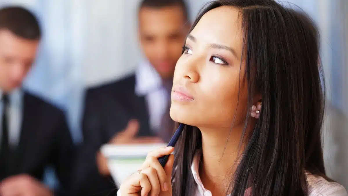 girl working in office