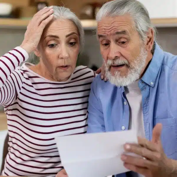 mature couple shocked at their statement
